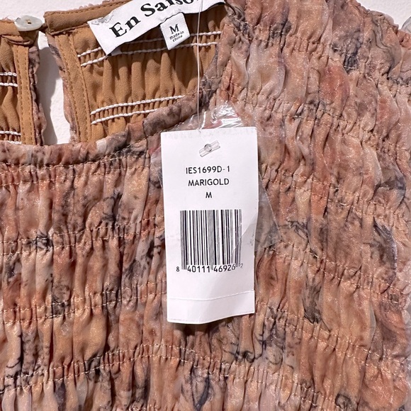 En Saison | Size Small, Peach | La Raque, Smocked Midi Dress - Picture 12 of 13